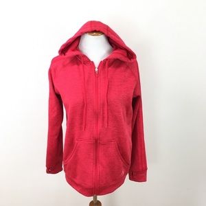 Adidas Team Issue Full Zip Fleece Hoodie Hooded Jacket‎ Red Women’s Sz Small